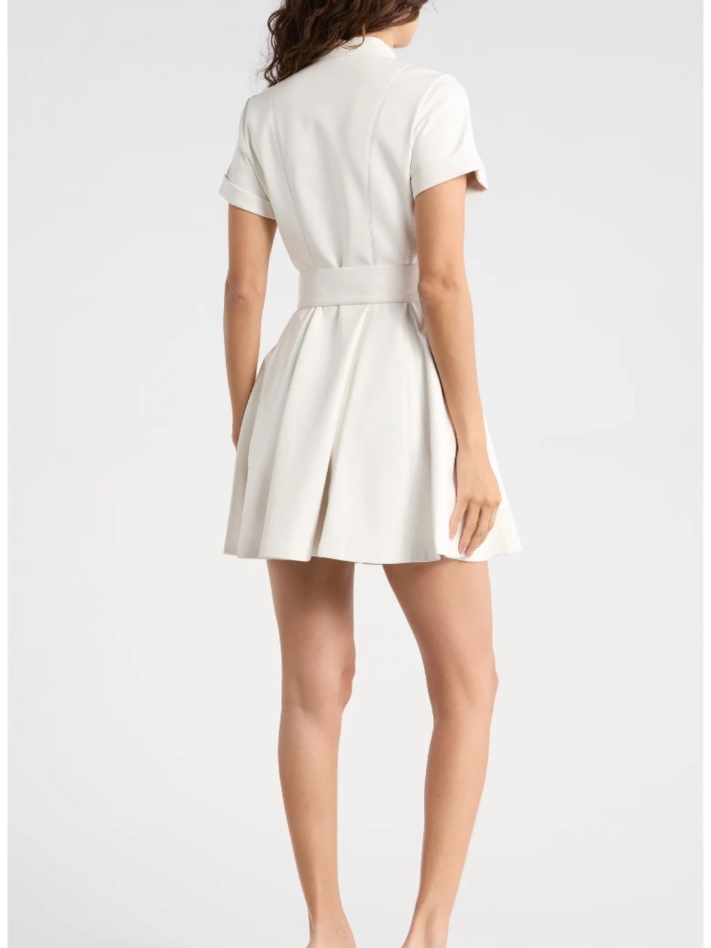 Lucy Faux Leather Mini Shirtdress ALICE + OLIVIA